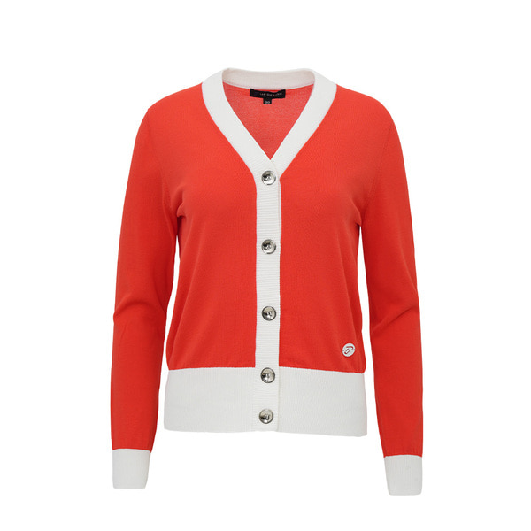 [IJP DESIGN] 이안폴터디자인 여성 브이 컬러 배색 스웨터 - IPL4SSW473 OR